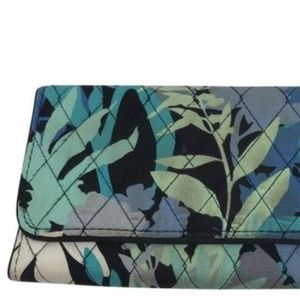 Vera Bradley Floral Design Blue Fabric Wallet